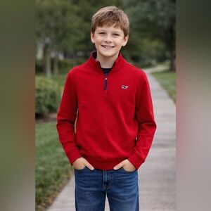 Vineyard Vines Boys' 100% Pima Cotton Saltwater Quarter-Zip Pullover Sweatshirt